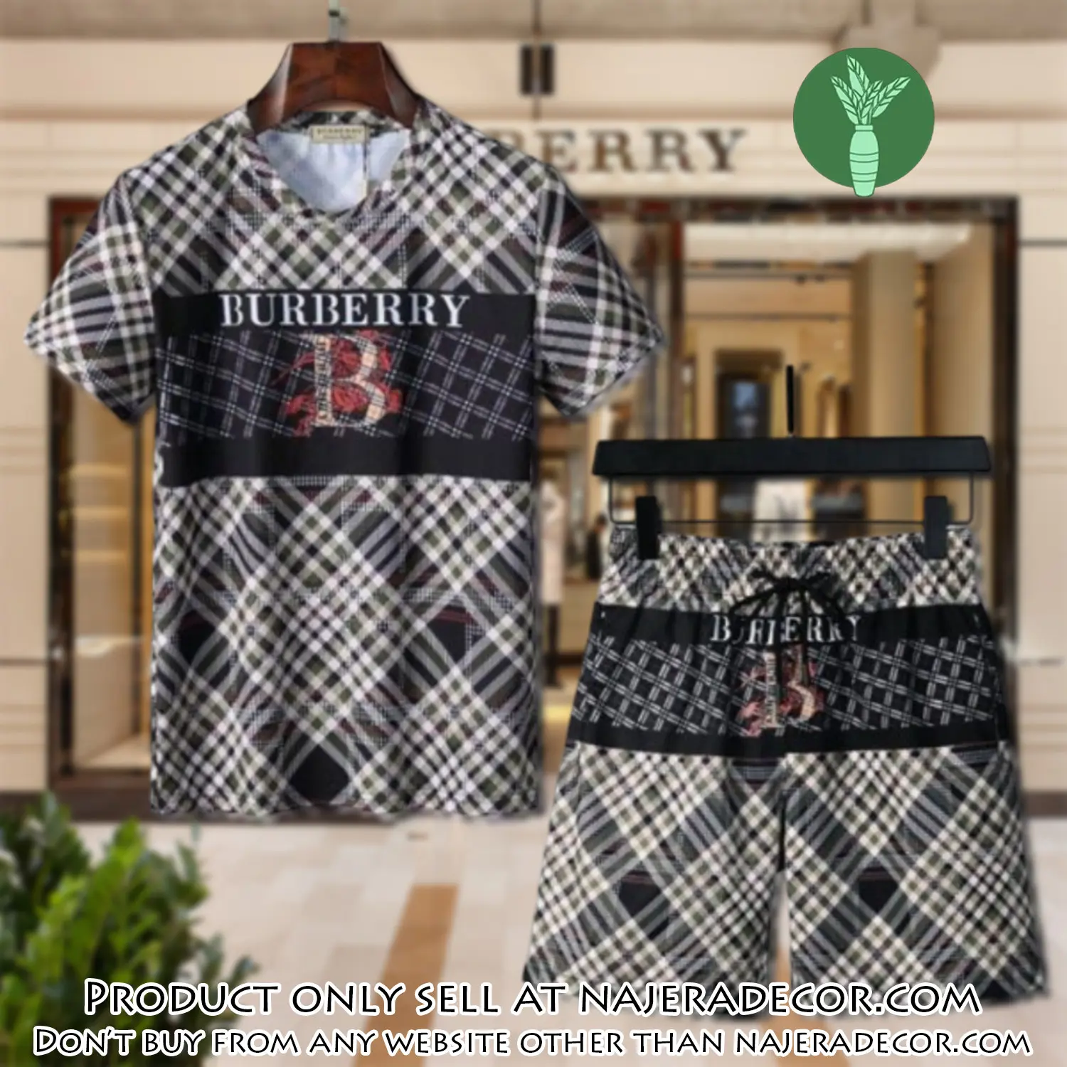 Burberry combo unisex tshirt & short limited luxury outfit cts1033 njr3003159